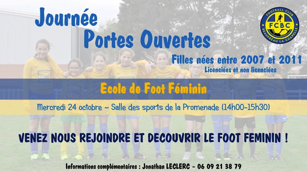 PORTES OUVERTES - ÉCOLE DE FOOTBALL FÉMININ
